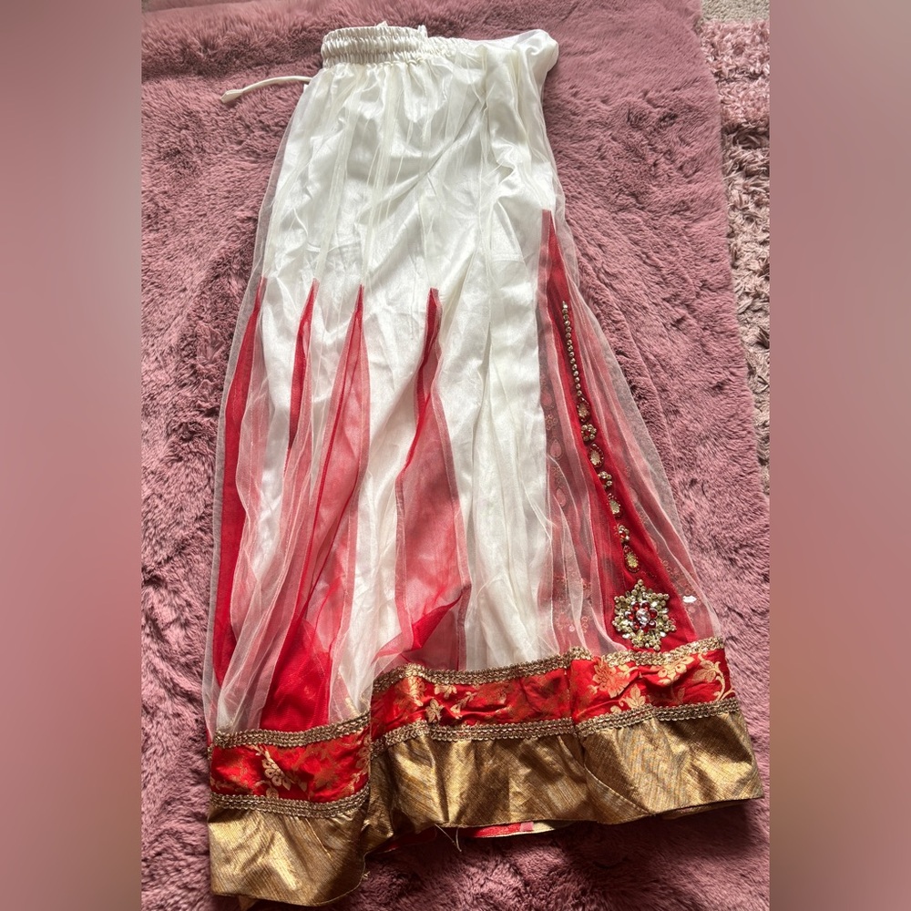 Red Embellished Maxi Skirt for Prom - Picture 2 of 2